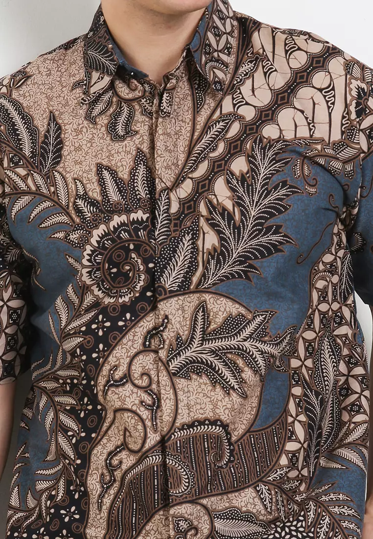 Agler Kemeja Batik Premium Pria Casual Modern Lengan Pendek