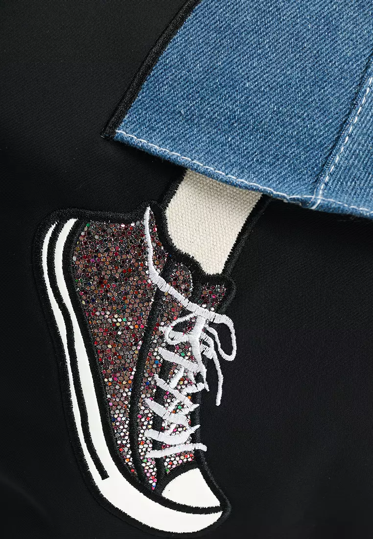 Embroidery Convertible Shoulder Bag