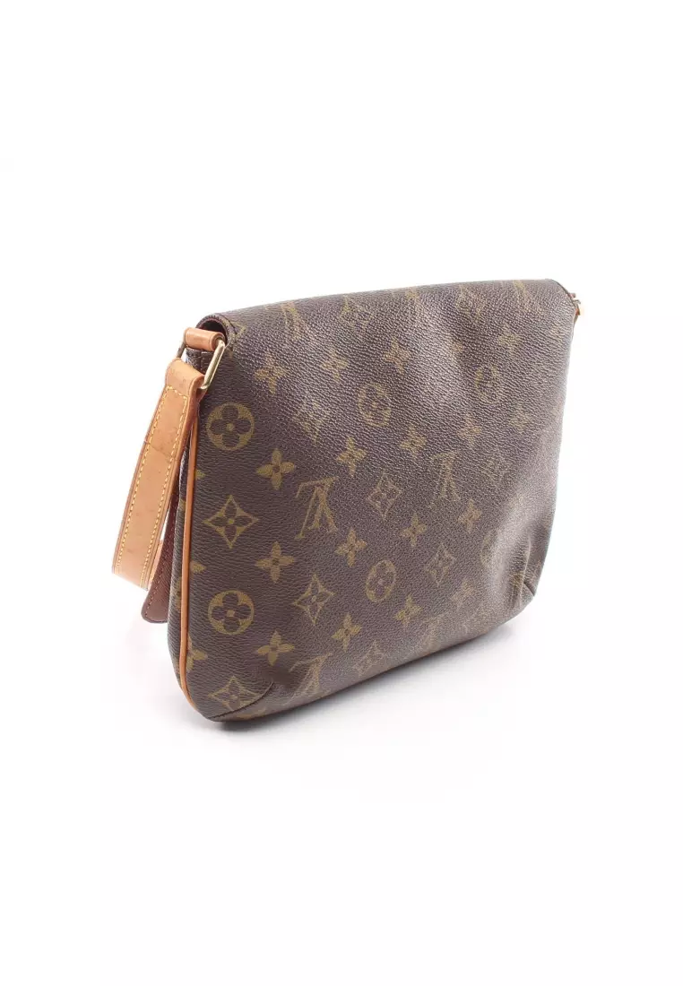 Pre-loved LOUIS VUITTON musette tango short strap monogram Shoulder bag PVC  leather Brown