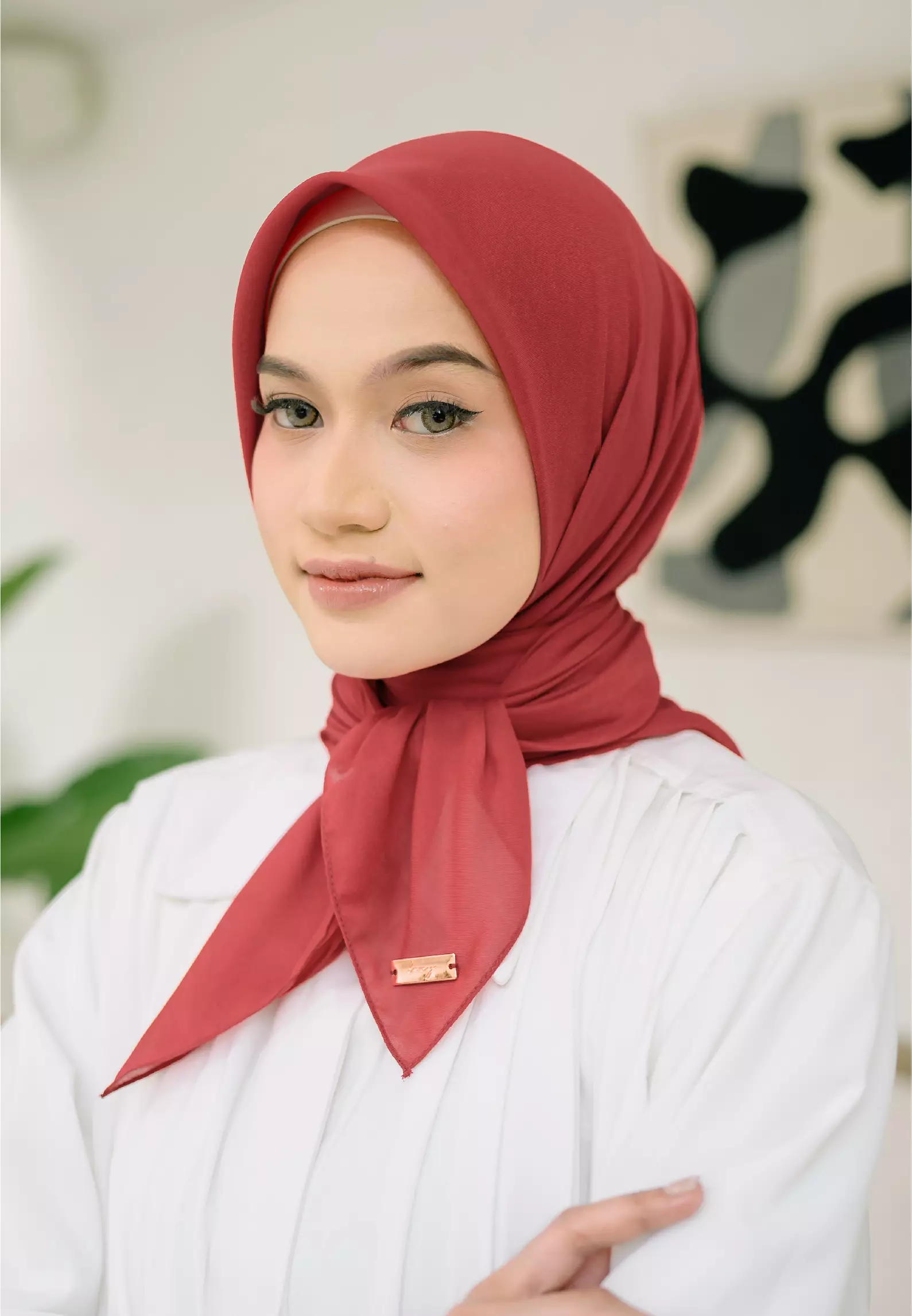 Haraa Voal Plain Maroon