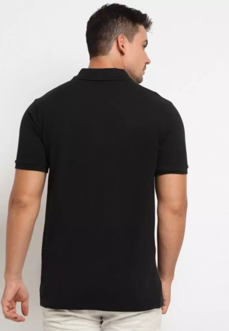 Hammer Men Polo Basic Online Hitam Z1PO001H1 | Kaos Kerah Pria Lengan Pendek Hitam
