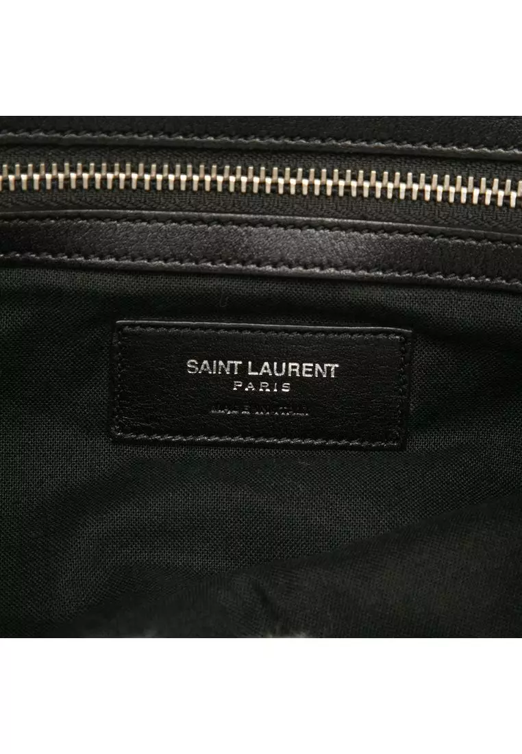 Pre-Loved Saint Laurent Leather Prairie Floral Printed Festival Backpack