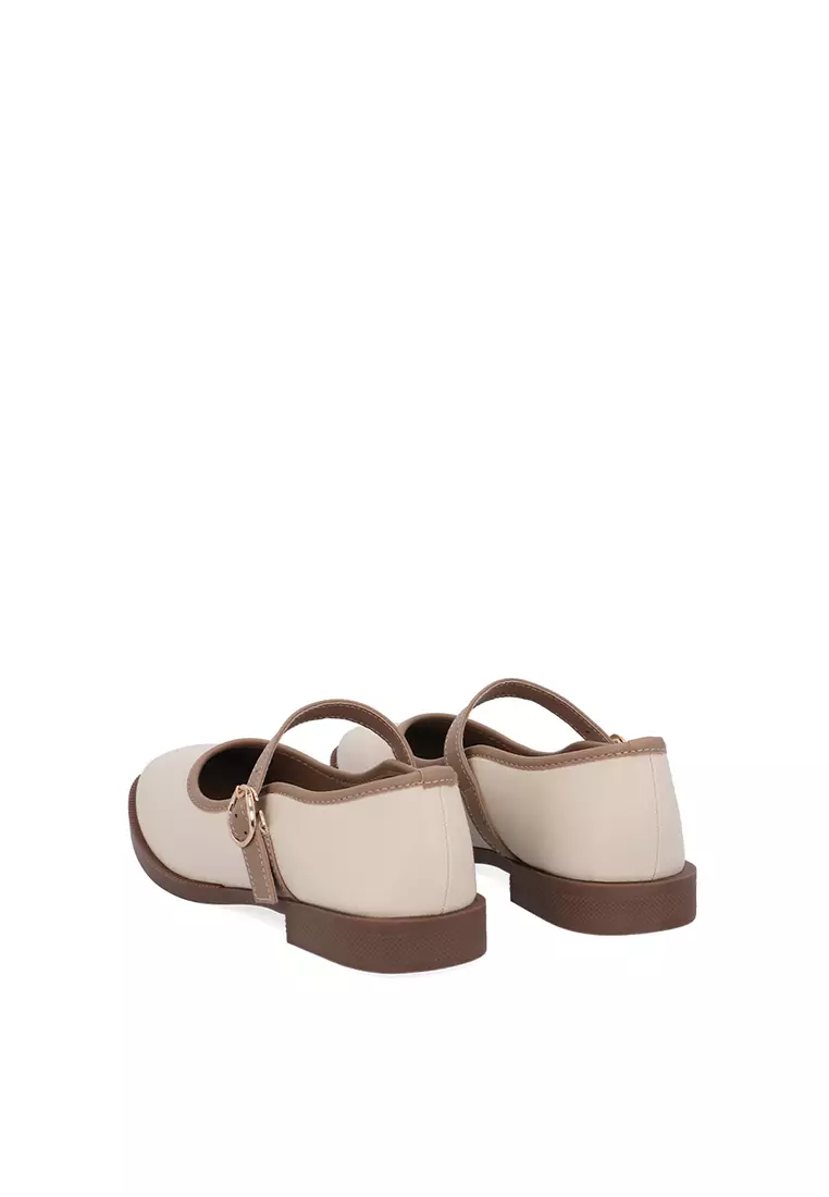 Beige Elise Soft Strap Ballerinas