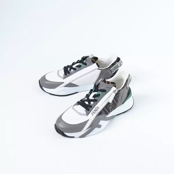 Sepatu FENDI FLOW FF GREEN WHITE TAUPE SNEAKER 100% ORIGINAL