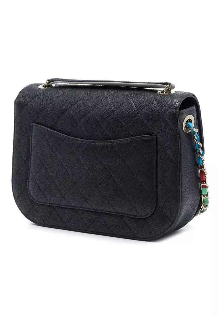 Pre-Loved Chanel Paris Cuba Medium Quilted Caviar Thread Around Flap