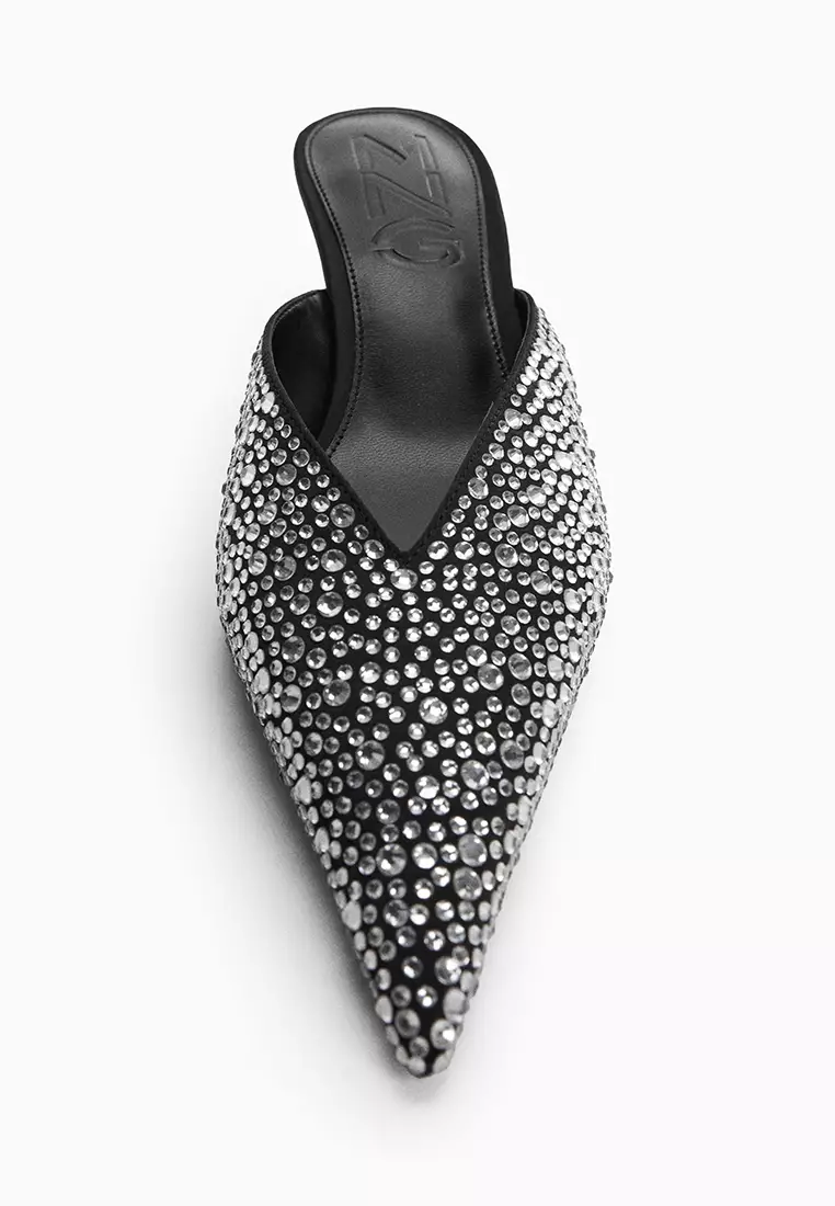 Pointed Toe Rhinestone Heels