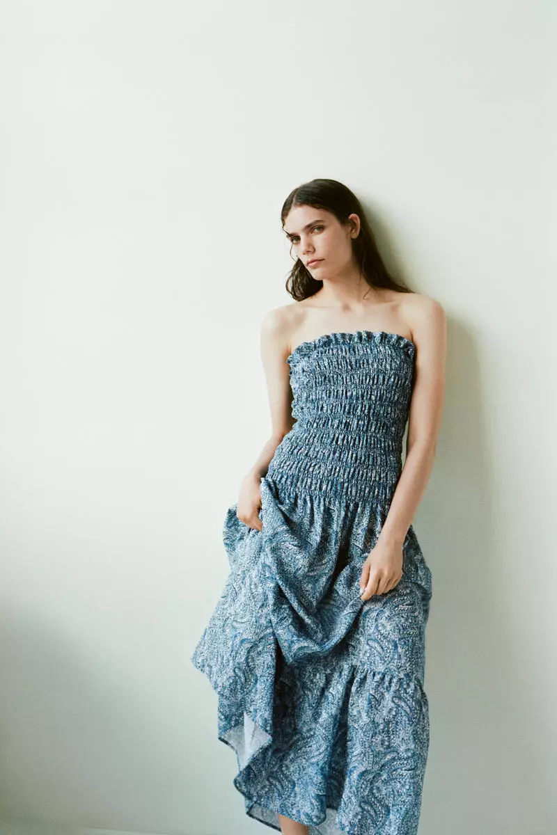 Smocked bandeau dress