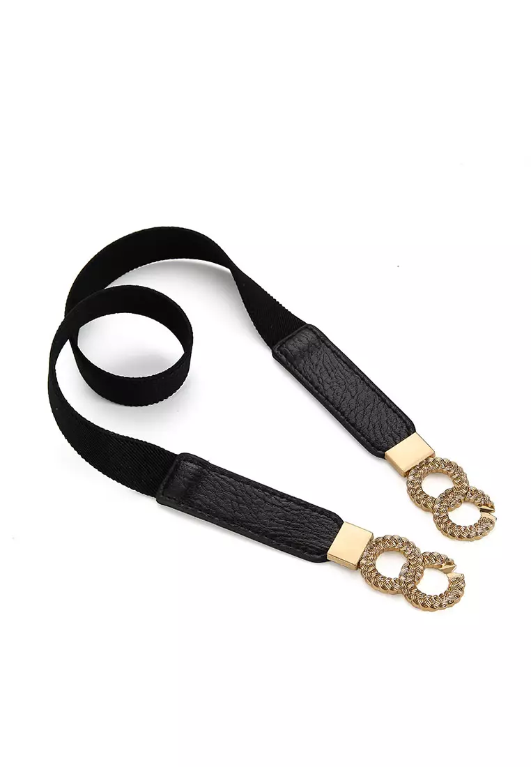 GYKACO ELISA Black - Ikat Pinggang Wanita - Fashion Belt \/ Sabuk