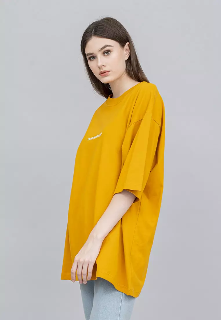 Houseofcuff Kaos Oversize Tshirt Wanita Unisex Tebal MustardThe Future