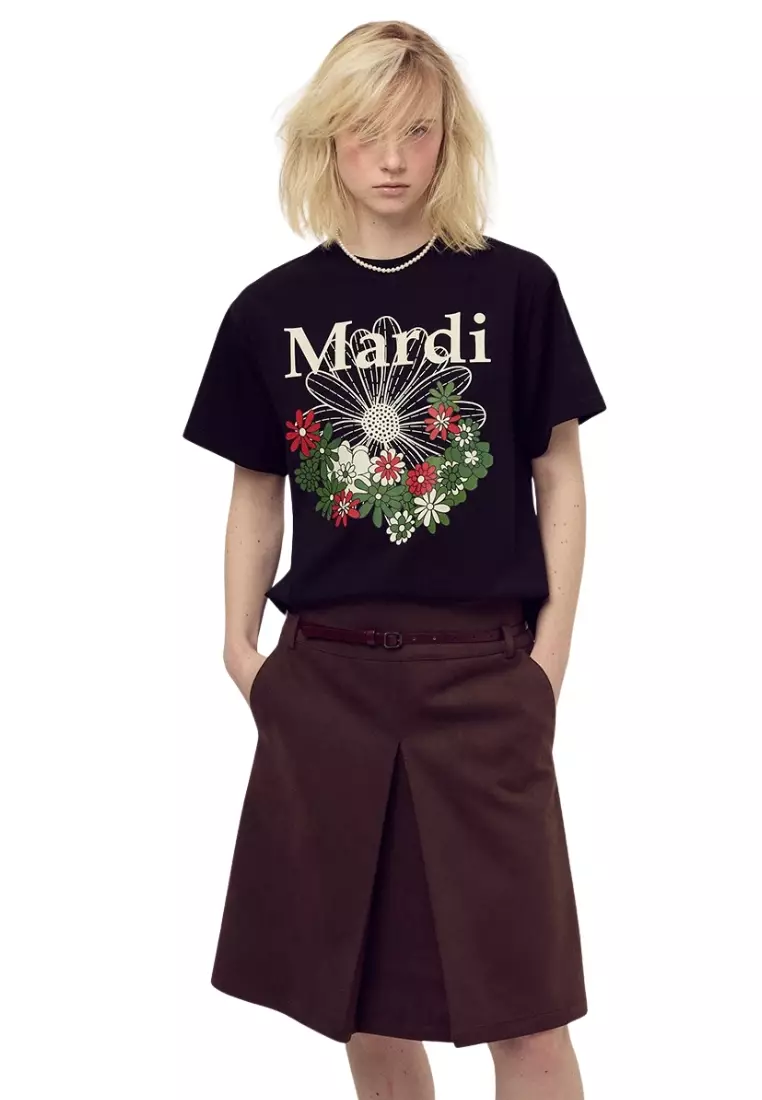 Tshirt Flowermardi Jardin - Black Ivory