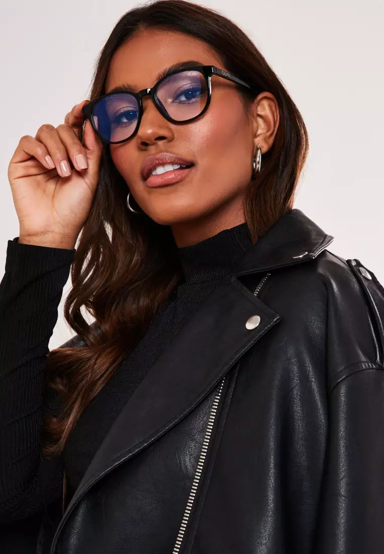 QUAY Blueprint Blue Light Glasses - Black/Clear