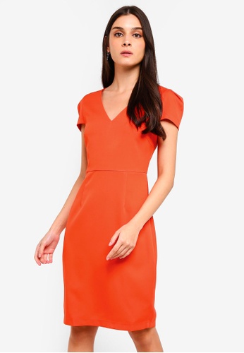 Buy ZALORA  Box Pleated Sleeves Formal Dress ZALORA  HK