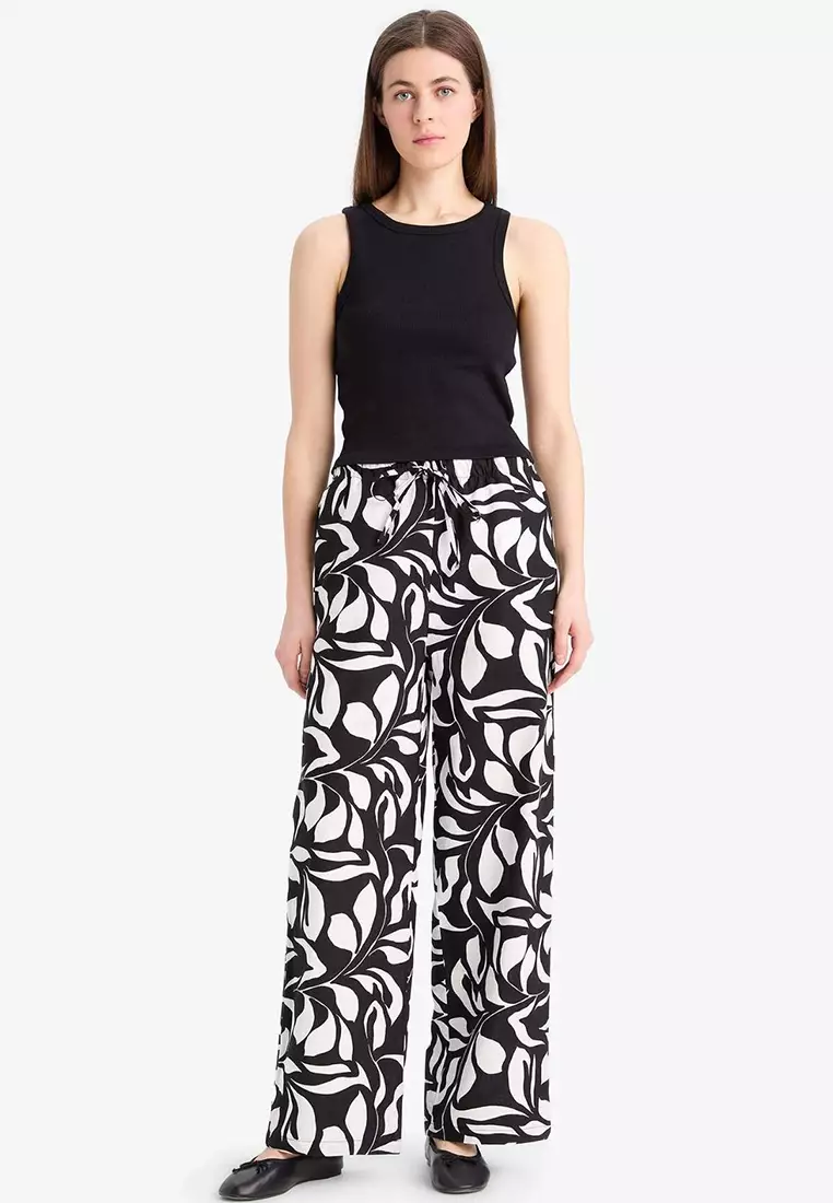 Wide Legs Poplin Long Pants