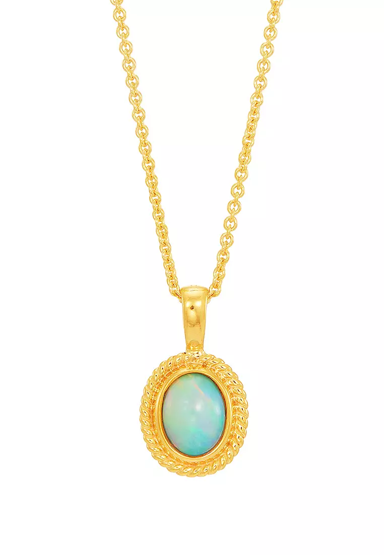 Gold and hot sale opal necklace