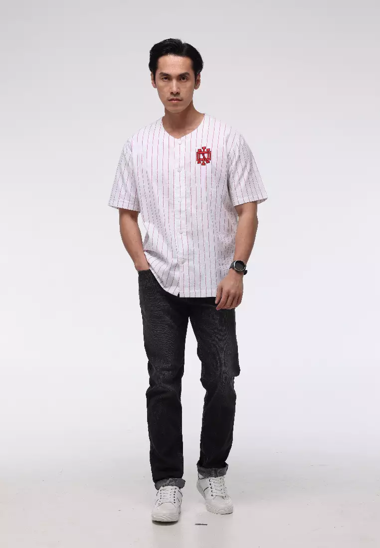 MANZONE - Kemeja Lengan Pendek Pria Id Liberty Comfort Fit - Red Warna Red