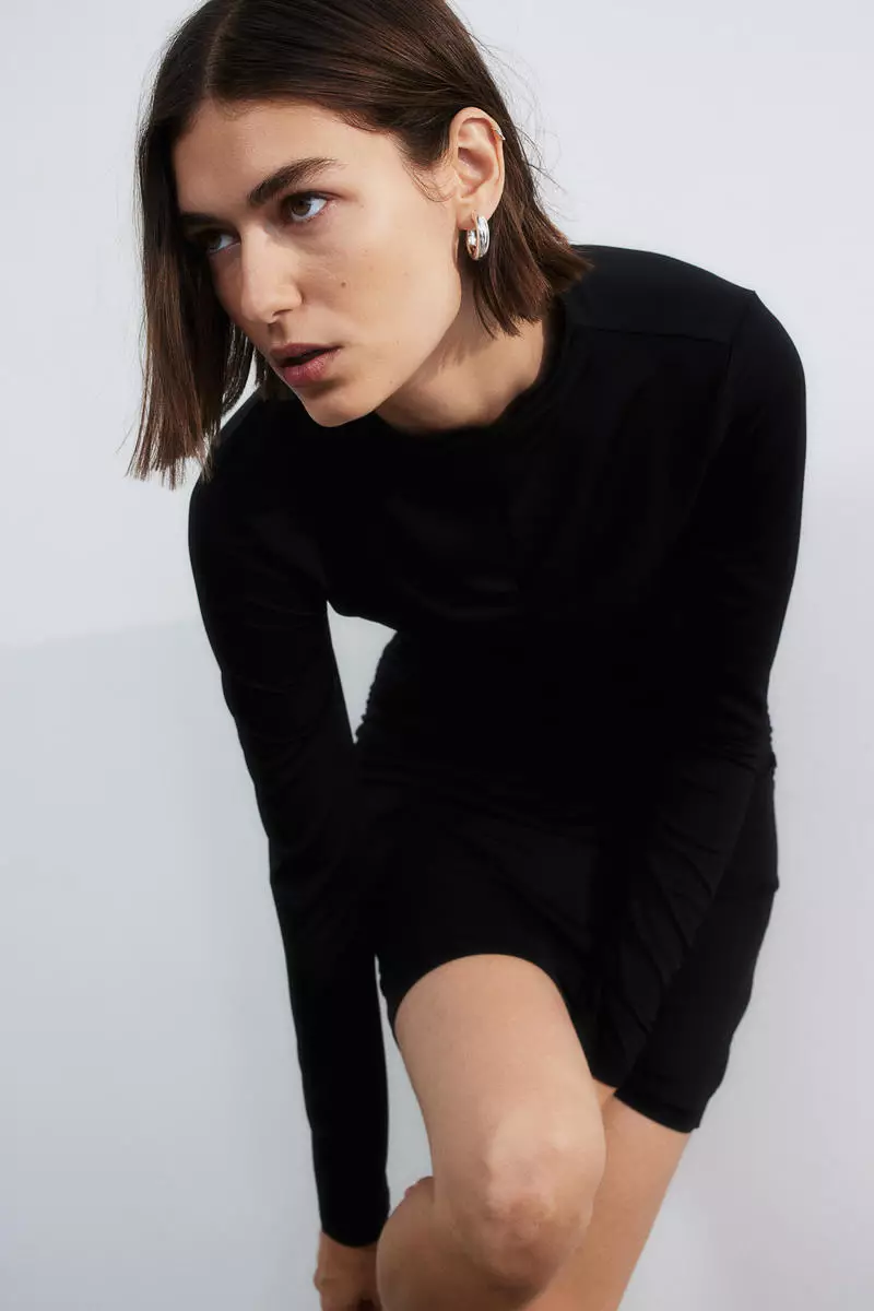 Gathered jersey dress