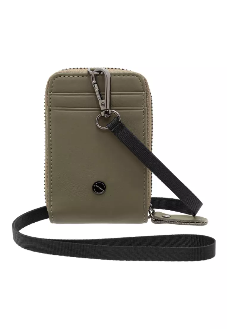 Jack Studio Leather Lanyard ID Zipper Card Holder Pouch JWB 30854