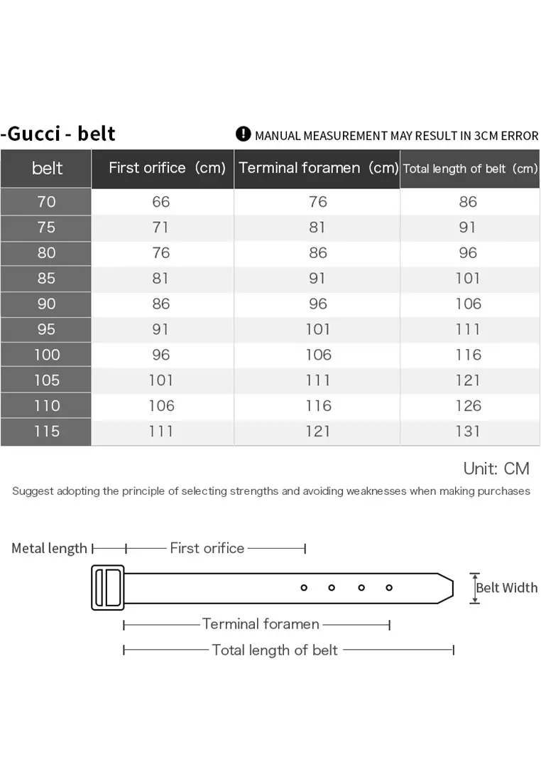 Mens gucci belt size chart best sale