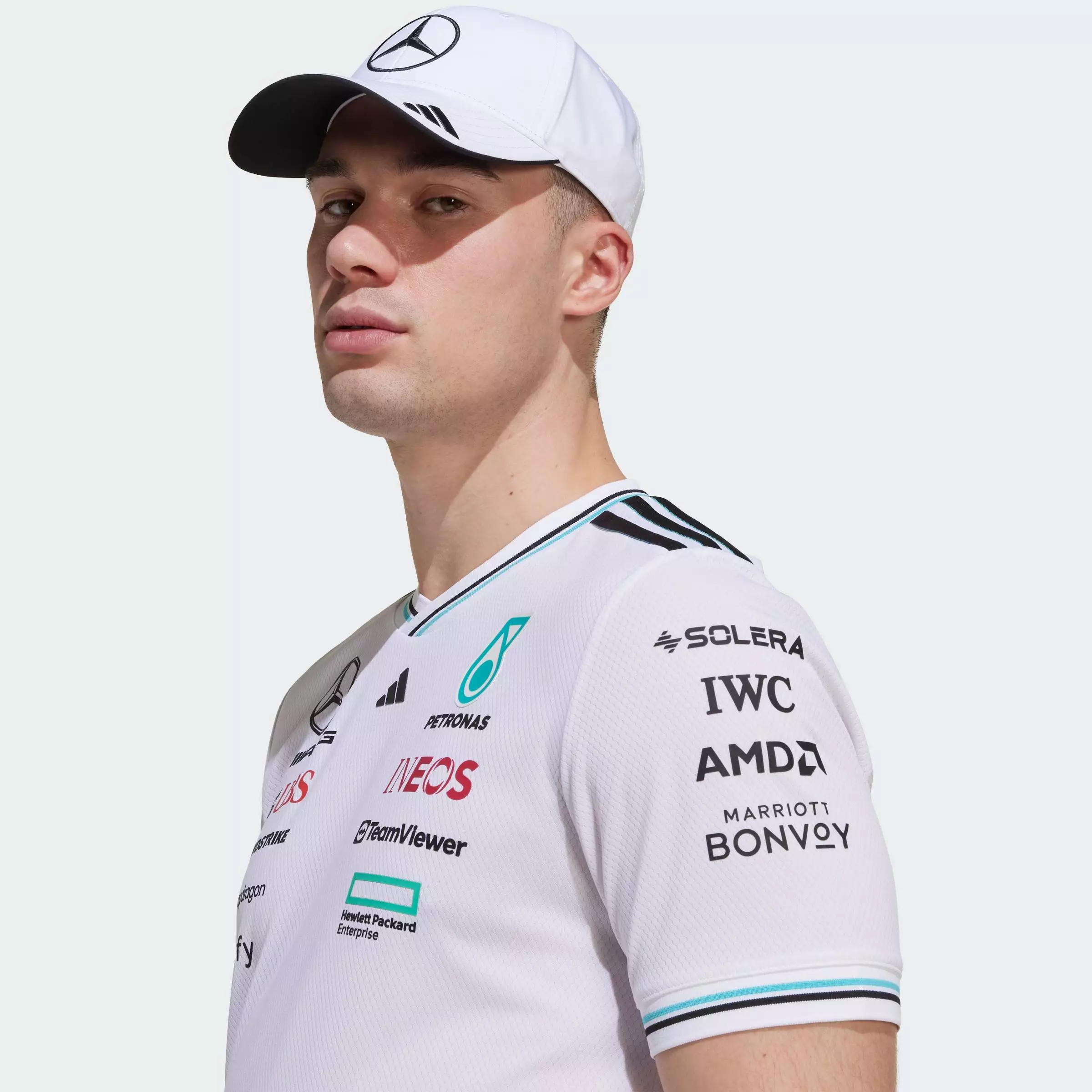 Motorsport MERCEDES - AMG PETRONAS FORMULA ONE TEAM DRIVER JERSEY AUTHENTIC Men White JX5795