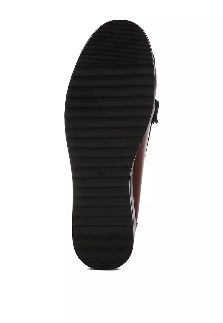 Fringed Nubuck Loafers in Burgundy