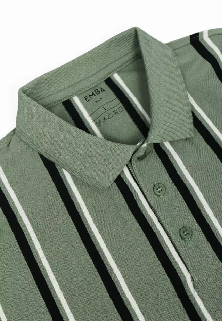 Emba Denim - Smart Core Kaos Polo Shirt Pria Jersey Regular Green