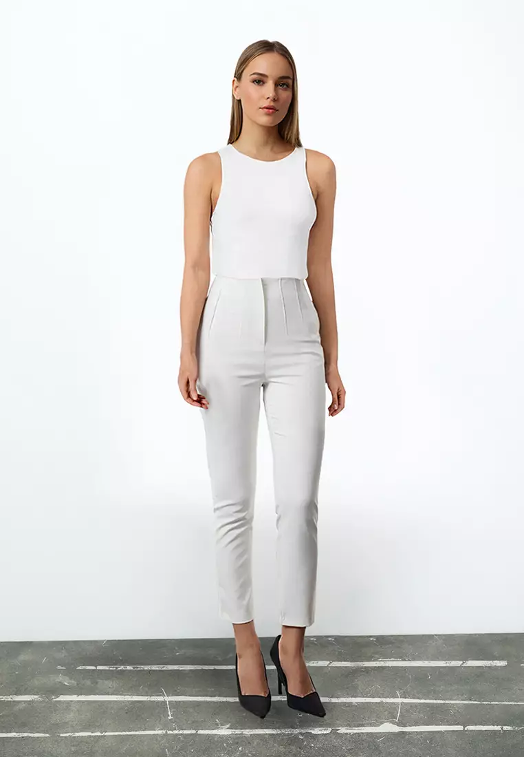 High Waist Cigarette Trousers