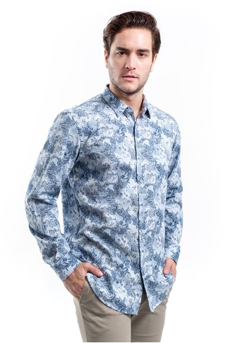 MANLY blue MANLY Kemeja Slim Fit Miquelon Blue 85133AA12CDDAFGS_1