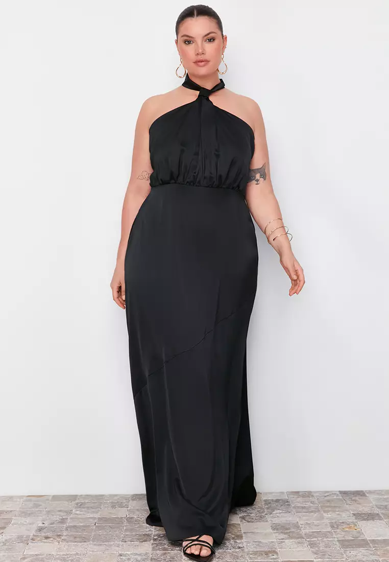 Buy Trendyol Plus Size Evening Maxi Dress Online | ZALORA Malaysia