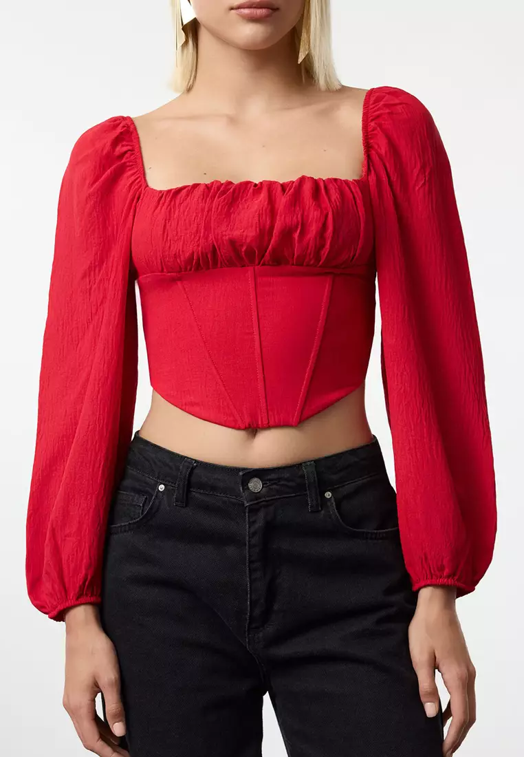 Shirred Crop Top