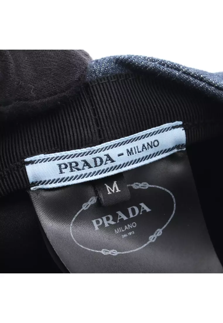 Pre-Loved Prada denim casquette hat cotton Indigo blue