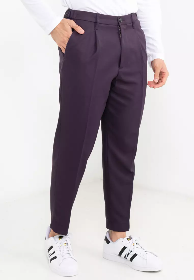 RAGEBLUE Center Press / Brushed Back Pe Twill Tapered Slacks 2024