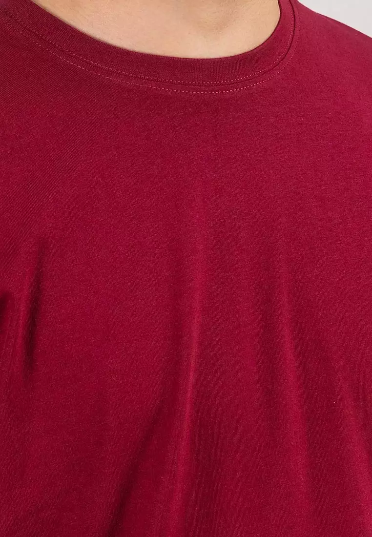 Forest Plus Size T Shirt Men 100% Cotton Soft Unisex Round Neck Big Size Plain Tee | PL23585-56Maroon
