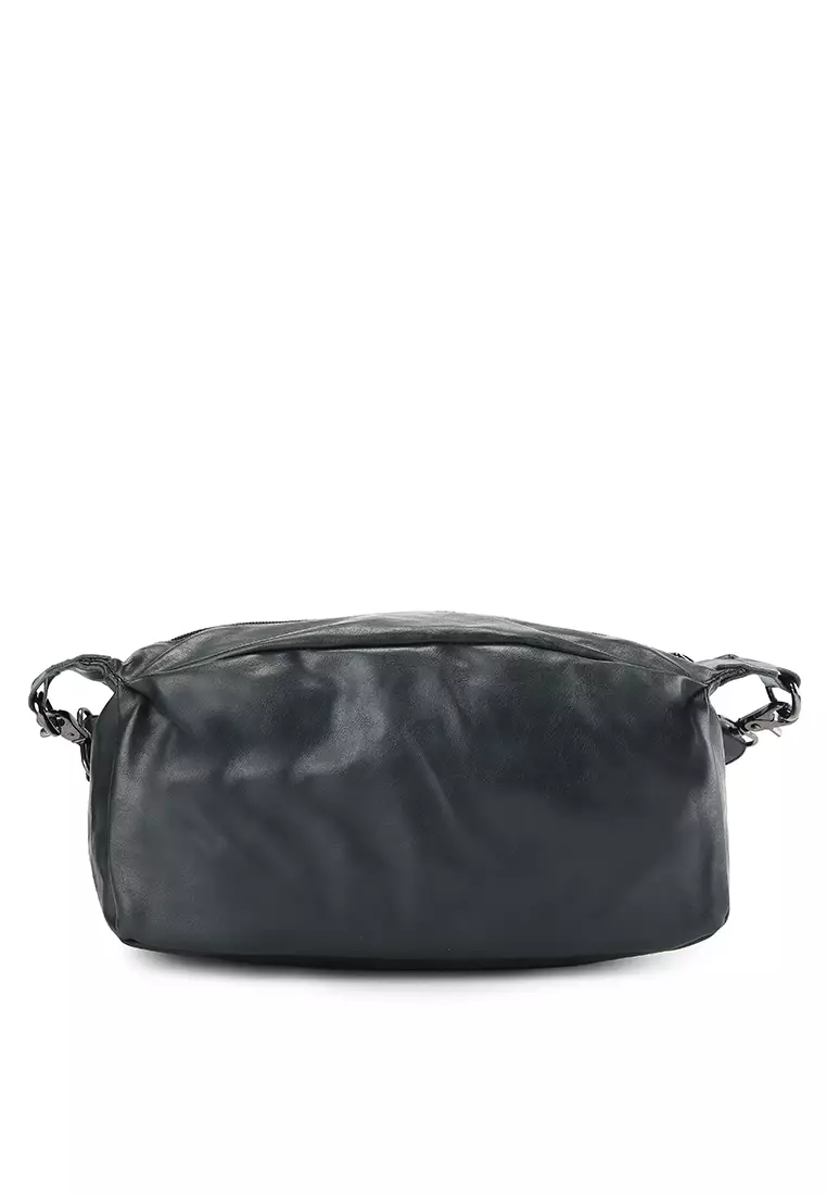 Distressed Leather Hitch Crossbody Bag