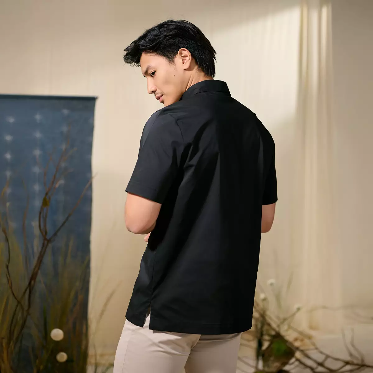 [Raya Collection] ZM Zaskia Mecca - Bardha Kemeja Pria Black | Jejak Teduh Series Arta Pusaka | Koleksi Ramadhan Series