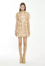 Tan White Floral