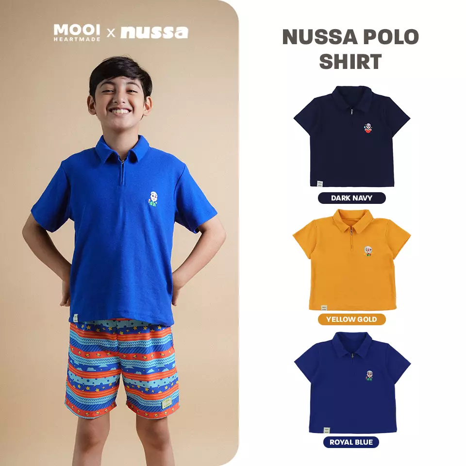 Mooi x Nussa Kemeja Anak Laki-Laki Nussa Polo Shirt - Yellow Gold