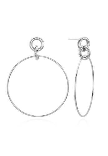 ILLE LAN white and silver ille lan Revolution Hoop Earrings White Gold AA5BCAC12AE1B5GS_1