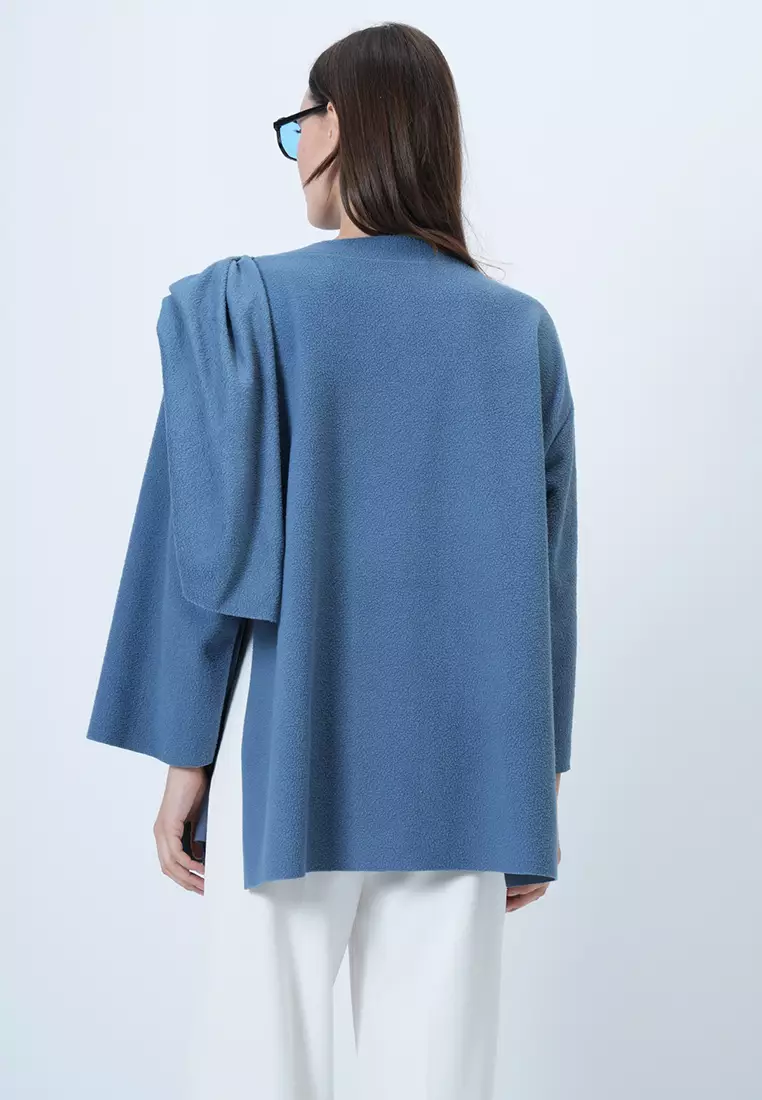 Shawl Detailed Fleece Jacket