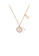Glamorousky white 925 Sterling Silver Plated Champagne Gold Fashion Simple Hollow Alphabet B Geometric Round Pendant with Cubic Zirconia and Necklace EFC52ACA77D685GS_2