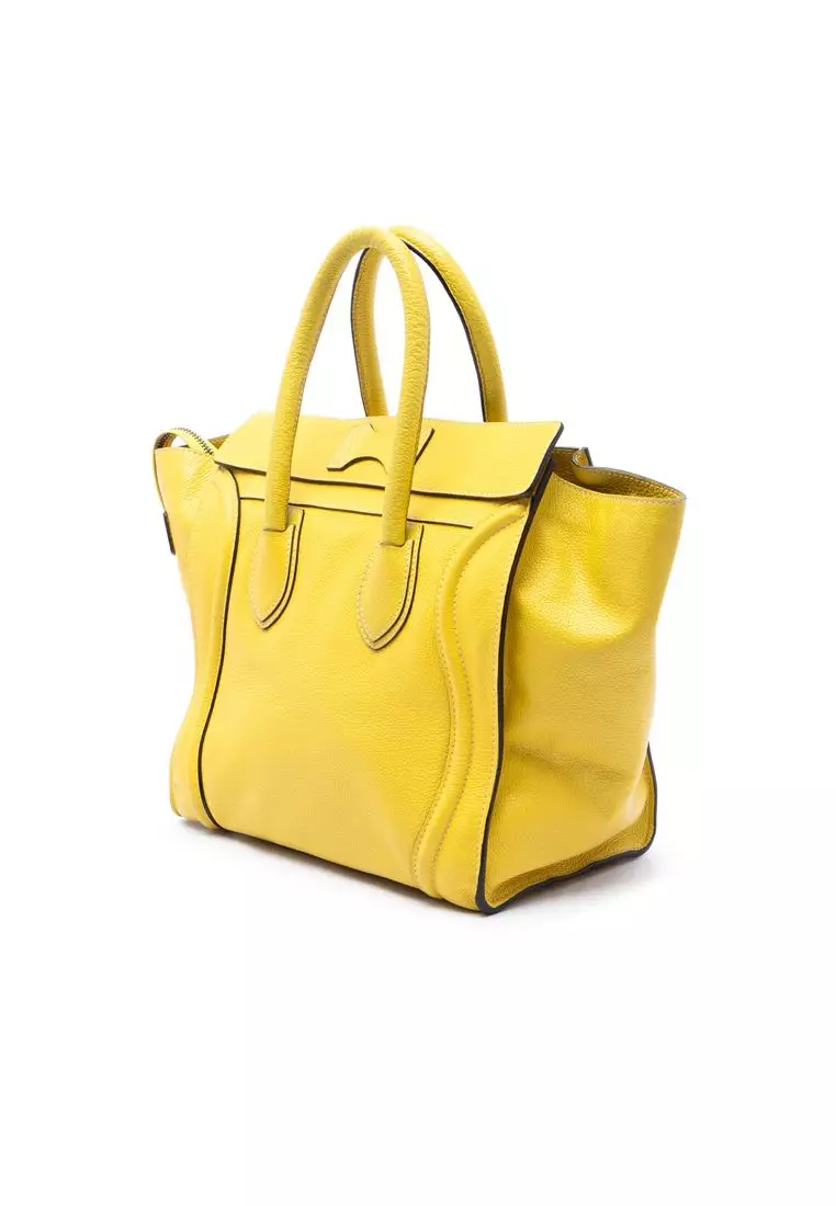 Pre-Loved Celine Mini Drummed Calfskin Luggage Tote