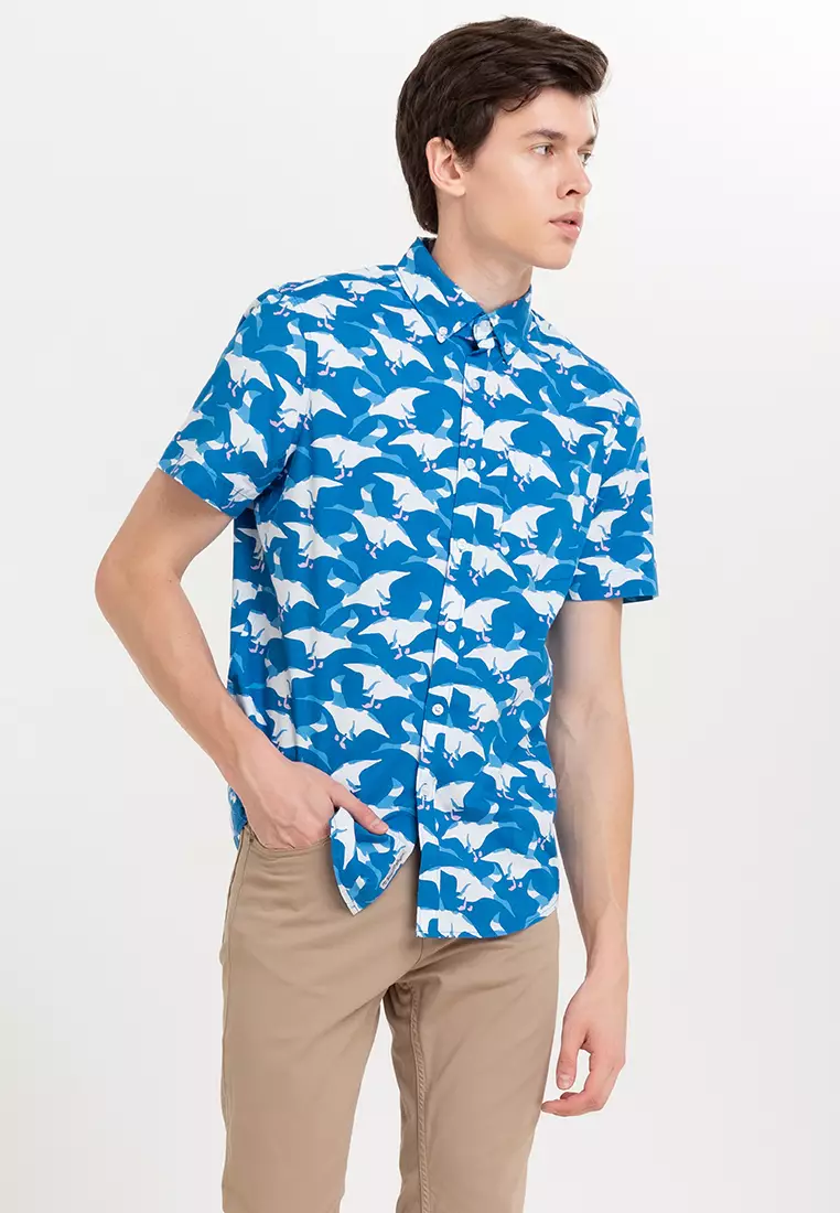 ShortSleeve Poplin AOP Birds