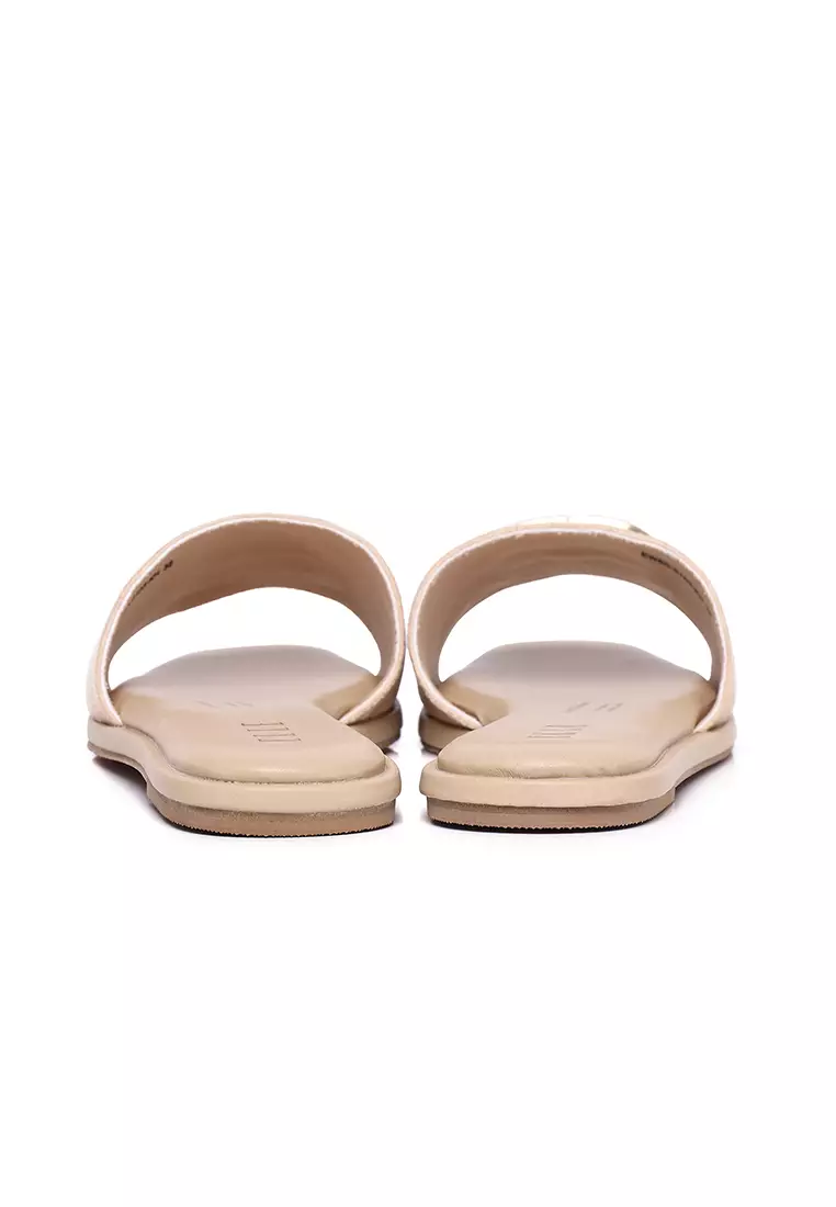 Lea Faux Suede Comfy Fit Footbed Microfiber Leather Sandals