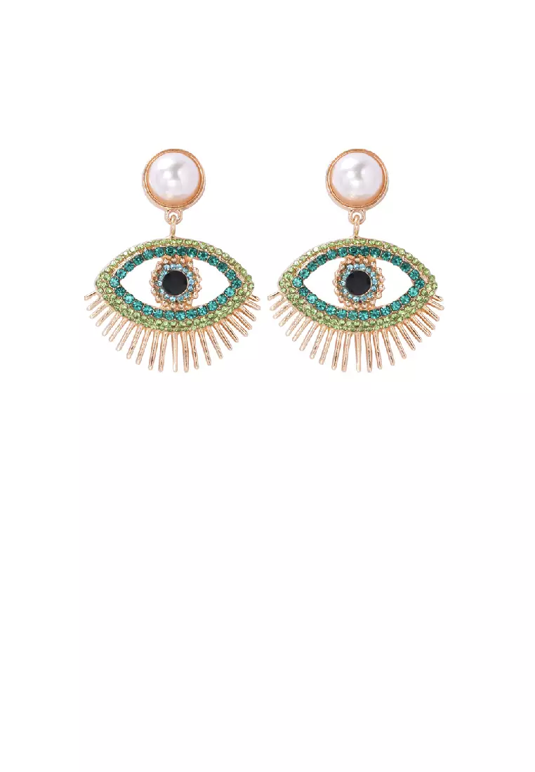 Gold sales eye earrings