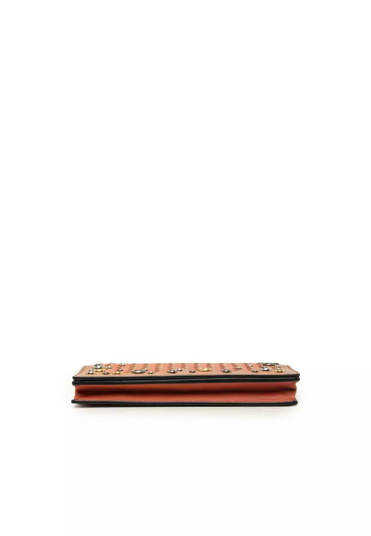 Pre-Loved Bottega Veneta Nappa Intrecciato Studded Wallet On Chain