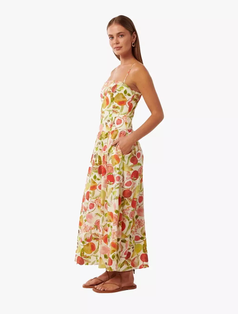 Brooke Linen Drop Waist Midi