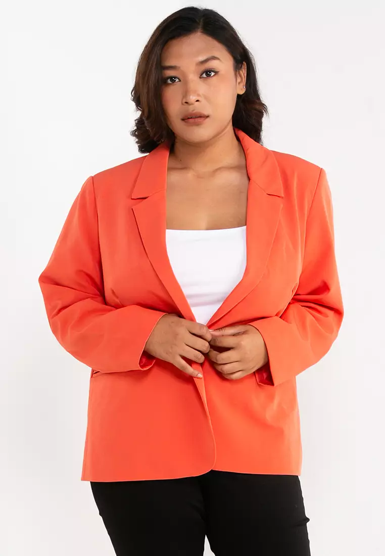 Red blazer clearance womens plus size