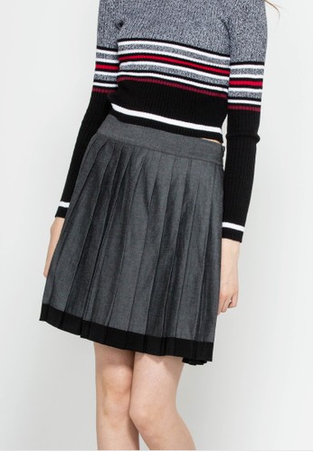 2 Tone Pleated Skirt I-SIWFCT117E007