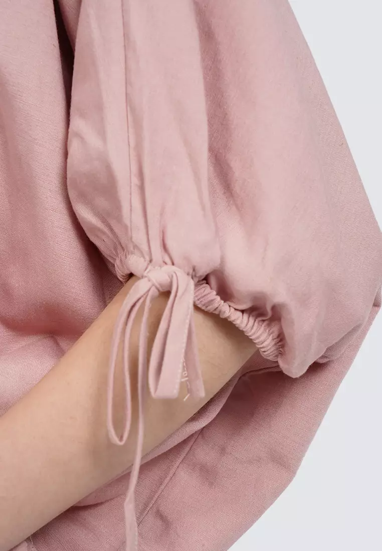 Voluminous Short Sleeve Blouse DUSTY PINK