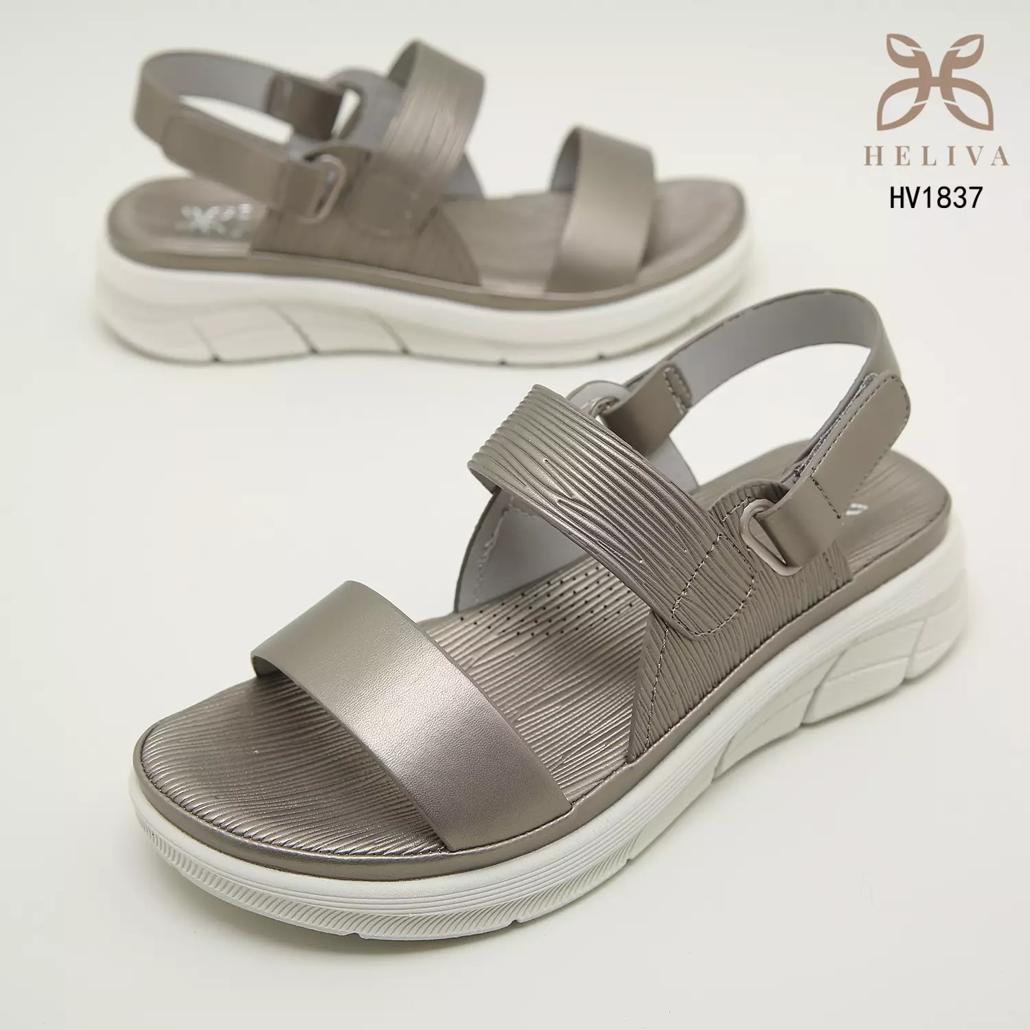 Heliva Shela Sandal Wedges Strap Ankle Wrap Sol 4cm