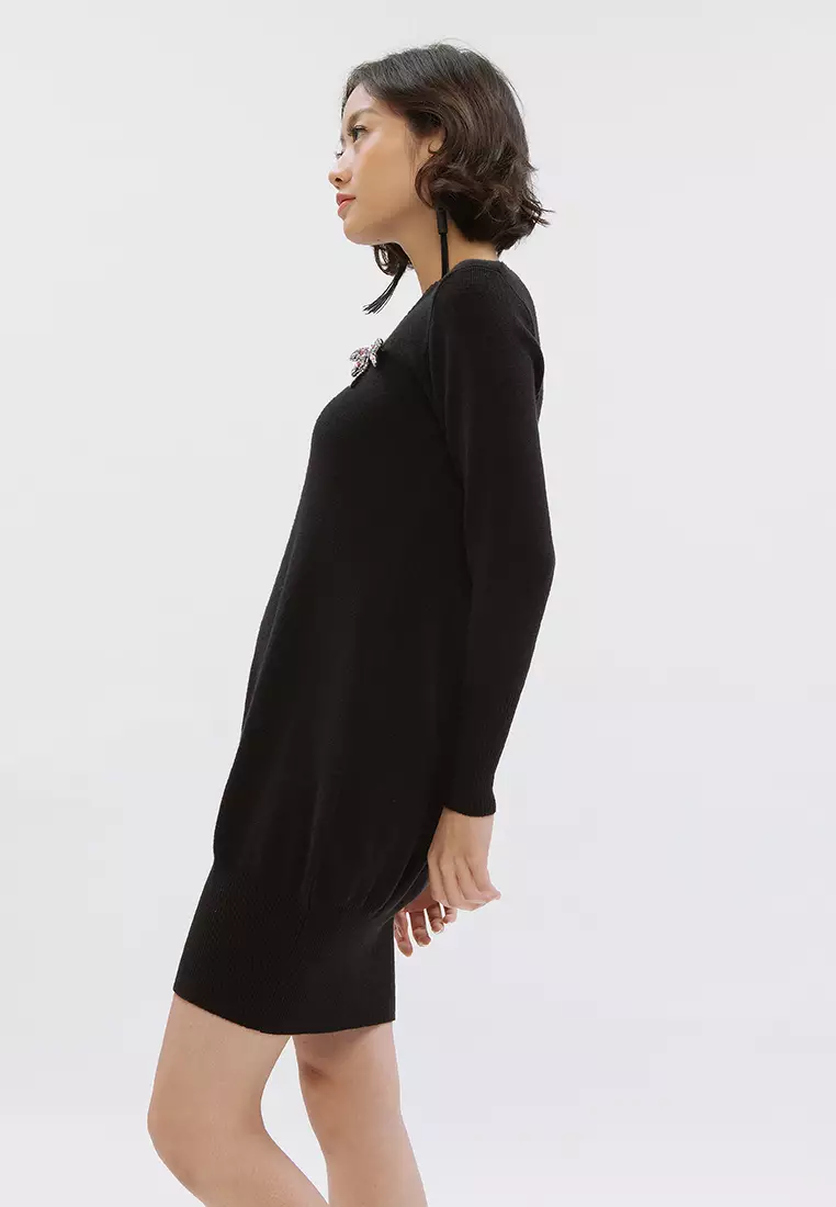 V-neck Knitted Dress